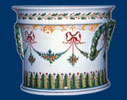 Secchiello di ceramica decorato a ghirlande